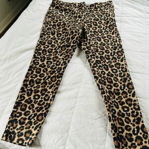 H&M Leopard Print Straight Leg Pants